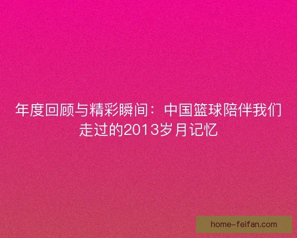 年度回顾与精彩瞬间：中国篮球陪伴我们走过的2013岁月记忆